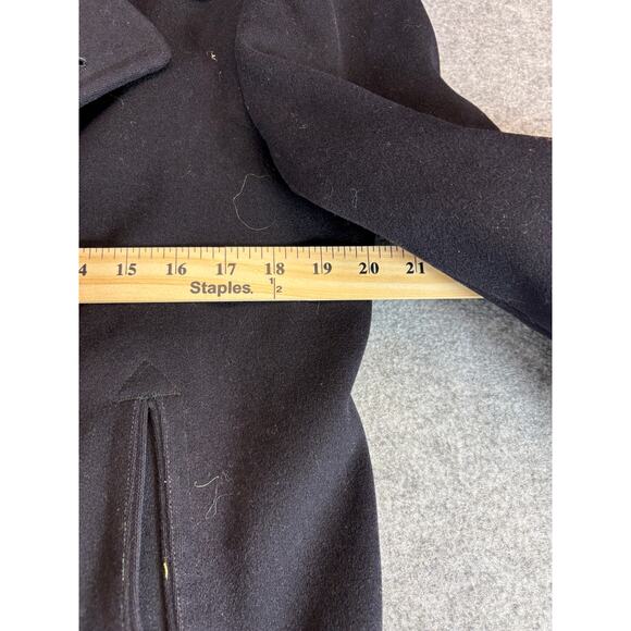 Vintage US Navy Military Wool Peacoat Mens Small Black Double Breasted 60s 70s - Picture 7 of 7